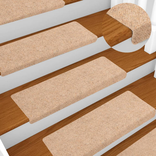 Stufenmatten Selbstklebend 10 Stk. 65x21x4 cm Creme Rechteckiger Rand
