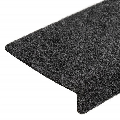 Stufenmatten Selbstklebend 10 Stk. 65x21x4 cm Grau Rechteckiger Rand