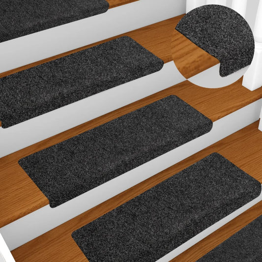 Stufenmatten Selbstklebend 10 Stk. 65x21x4 cm Grau Rechteckiger Rand