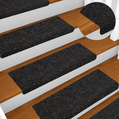 Stufenmatten Selbstklebend 5 Stk. 65x21x4 cm Schwarz Rechteckiger Rand