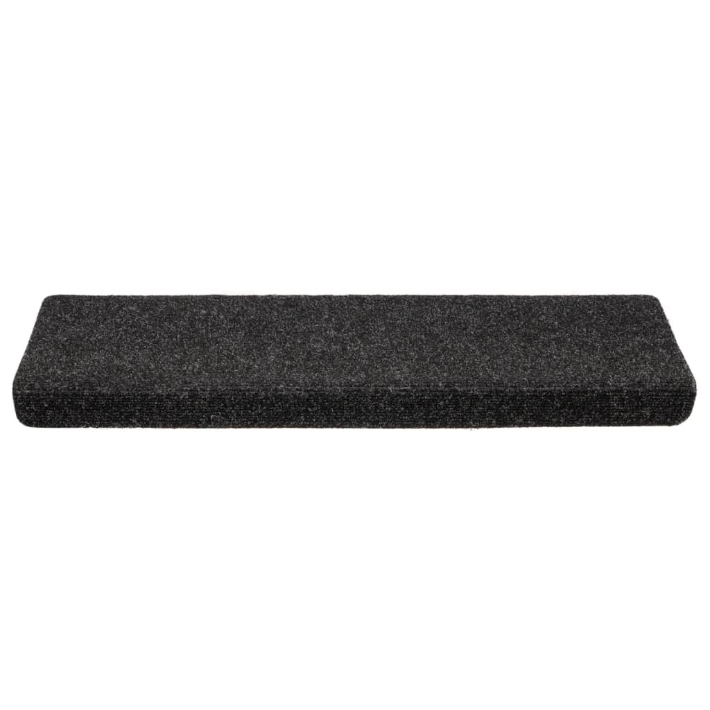 Stufenmatten Selbstklebend 10 Stk. 65x21x4 cm Schwarz Rechteckiger Rand