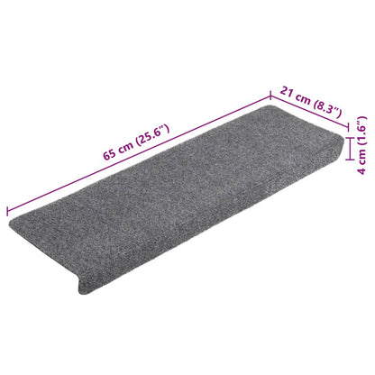 Stufenmatten Selbstklebend 5 Stk. 65x21x4 cm Hellgrau Rechteckiger Rand