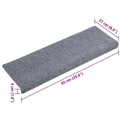 Stufenmatten Selbstklebend 10 Stk. 65x21x4 cm Hellgrau Rechteckiger Rand