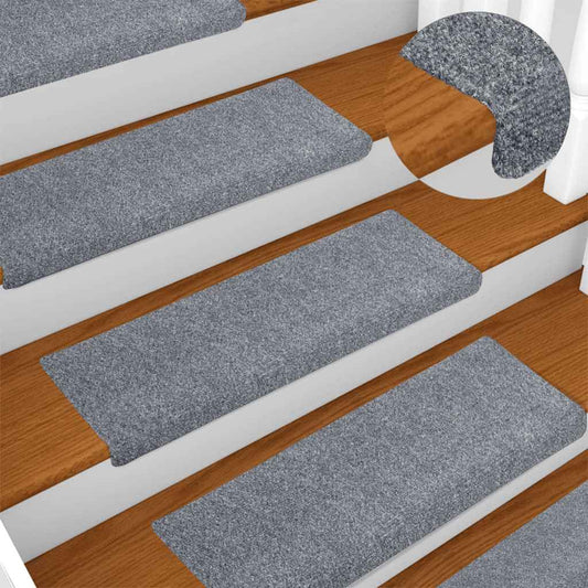 Stufenmatten Selbstklebend 10 Stk. 65x21x4 cm Hellgrau Rechteckiger Rand