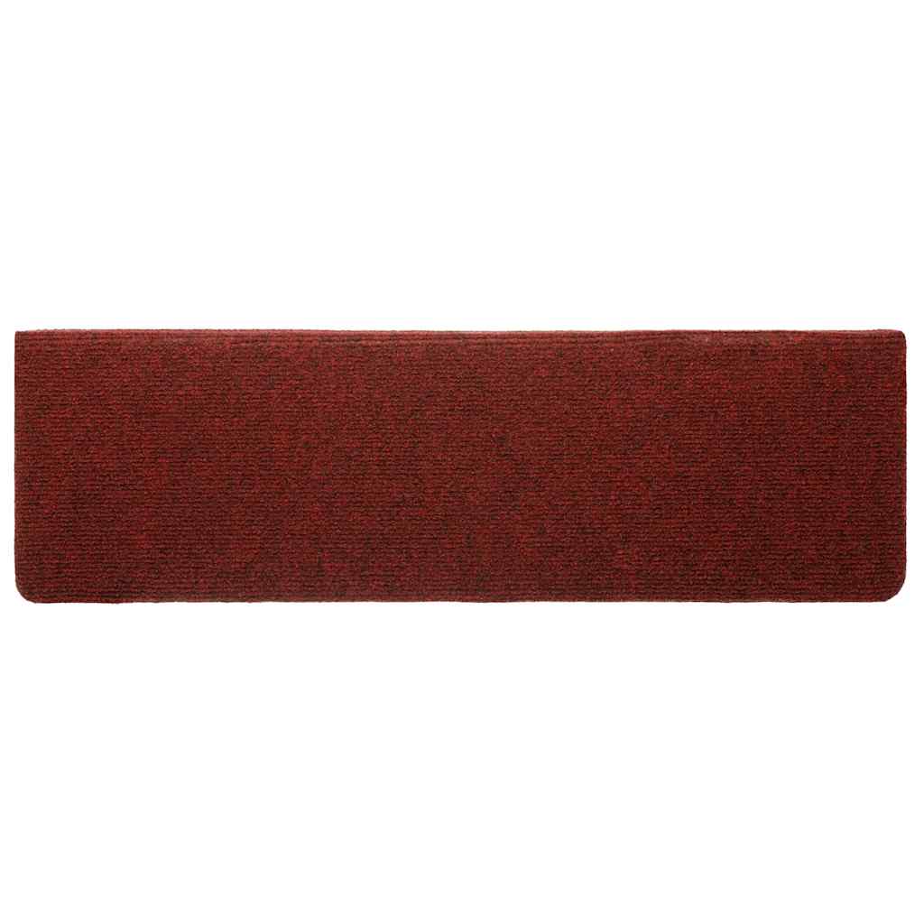 Stufenmatten Selbstklebend 5 Stk. 65x21x4 cm Bordeauxrot Rechteckiger Rand