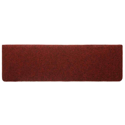 Stufenmatten Selbstklebend 5 Stk. 65x21x4 cm Bordeauxrot Rechteckiger Rand