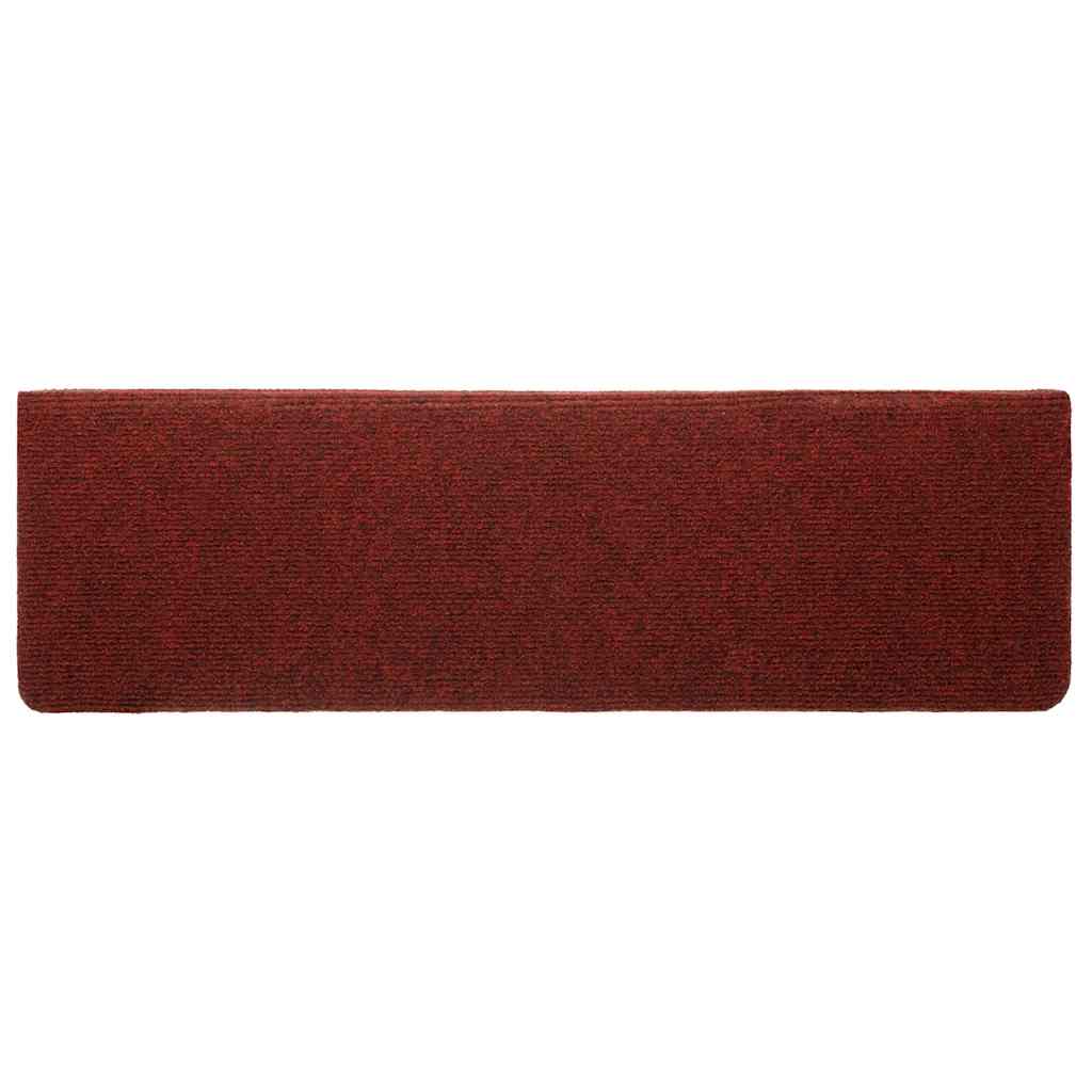 Stufenmatten Selbstklebend 10 Stk. 65x21x4 cm Bordeauxrot Rechteckiger Rand