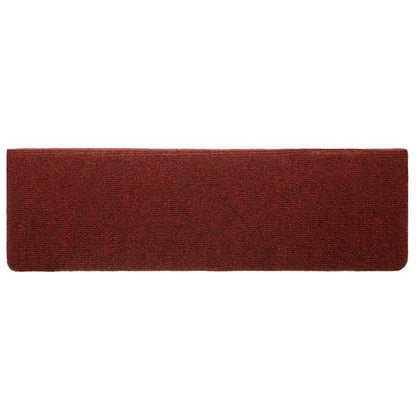 Stufenmatten Selbstklebend 10 Stk. 65x21x4 cm Bordeauxrot Rechteckiger Rand