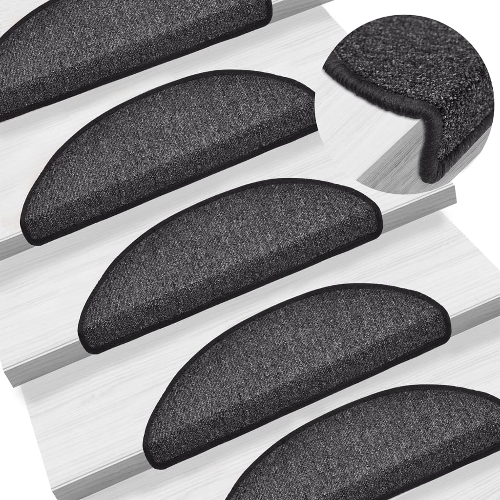 Stufenmatten 10 Stk. 56x17x3 cm Anthrazit Halbrund