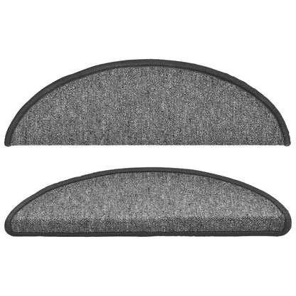 Stufenmatten 10 Stk. 56x17x3 cm Dunkelgrau Halbrund