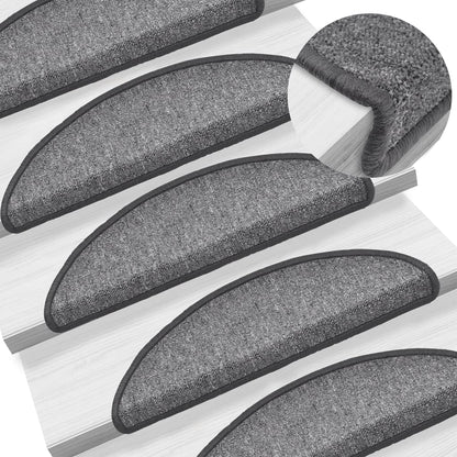 Stufenmatten 10 Stk. 56x17x3 cm Dunkelgrau Halbrund