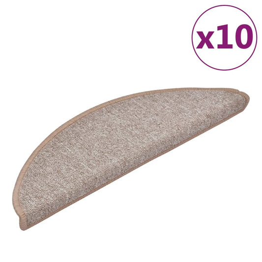 Stufenmatten 10 Stk. 56x17x3 cm Hellbraun Halbrund