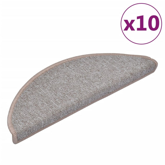 Stufenmatten 10 Stk. 65x24x4 cm Hellbraun Halbrund Groß