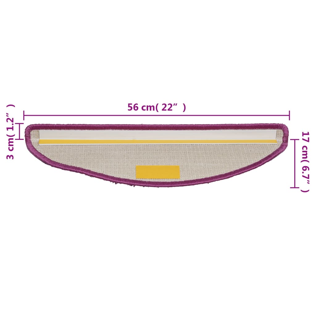 Stufenmatten 10 Stk. 56x17x3 cm Violett Halbrund