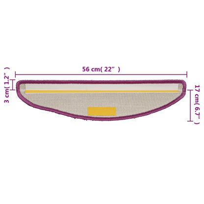 Stufenmatten 10 Stk. 56x17x3 cm Violett Halbrund