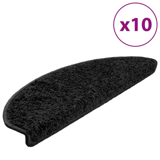 Stufenmatten 10 Stk. 65x21x4 cm Schwarz Halbrund Groß