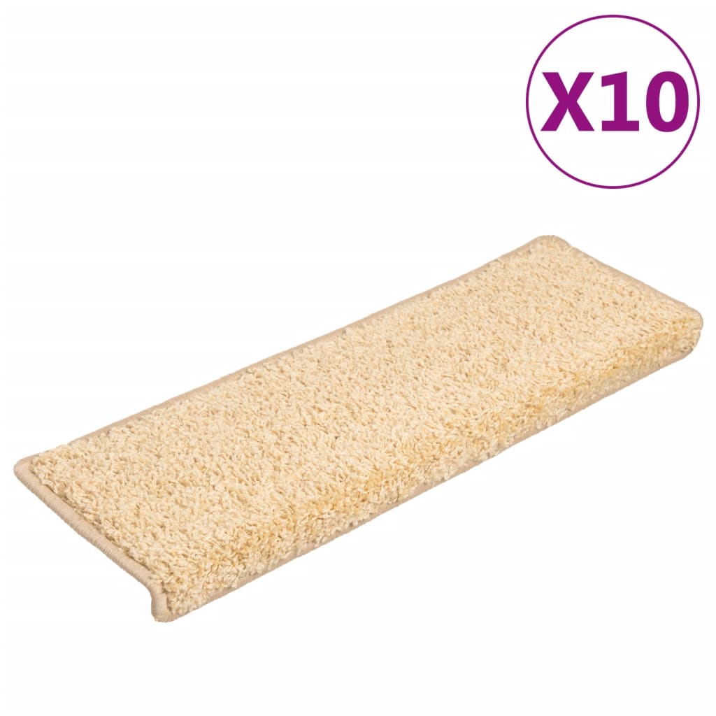 Stufenmatten 10 Stk. 65x21x4 cm Creme Rechteckiger Rand