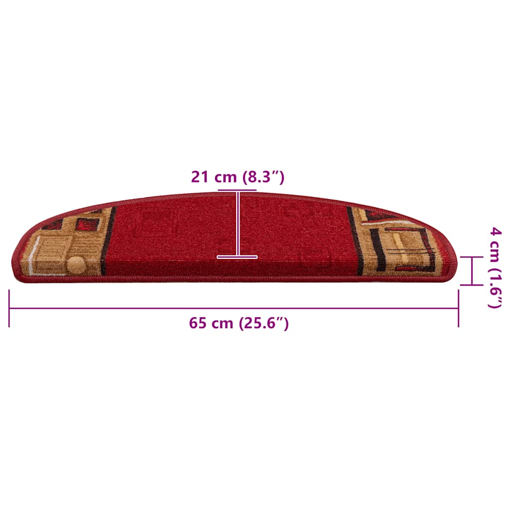 Stufenmatten Selbstklebend 5 Stk. 65x21x4 cm Rot