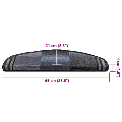 Stufenmatten Selbstklebend 5 Stk. 65x21x4 cm Schwarz Grau