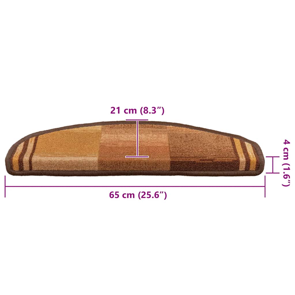 Stufenmatten Selbstklebend 10 Stk. 65x21x4 cm Braun