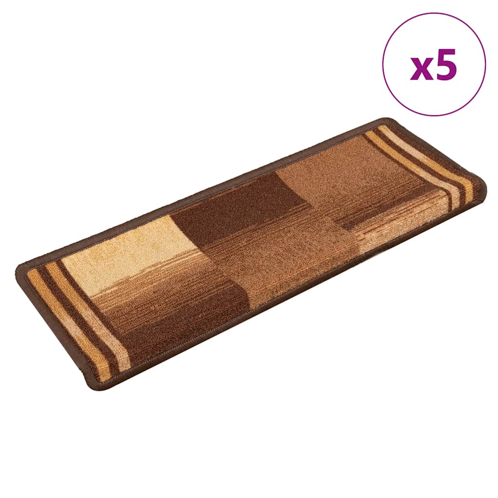 Stufenmatten Selbstklebend 5 Stk. 65x21x4 cm Braun