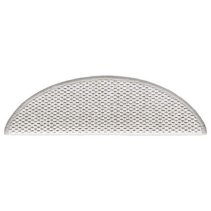 Treppenmatten Selbstklebend Sisal-Look 15 Stk. 56x17x3 Platina