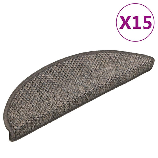 Treppenmatten Selbstklebend Sisal-Look 15 Stk 56x17x3 Hellbraun