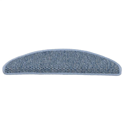 Treppenmatten Selbstklebend Sisal-Optik 15 Stk. 56x17x3cm Blau