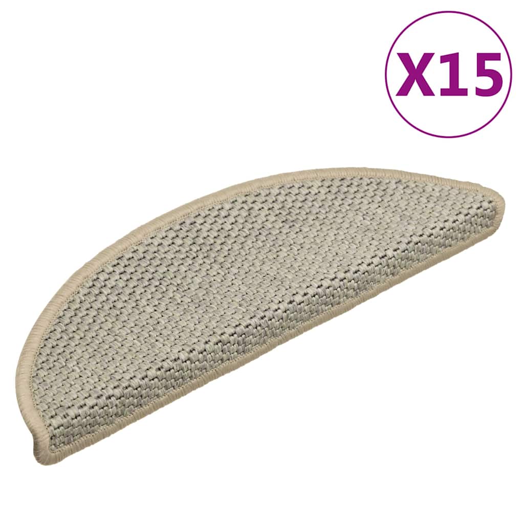 Treppenmatten Selbstklebend Sisal-Look 15 Stk 56x17x3 Hellgrün