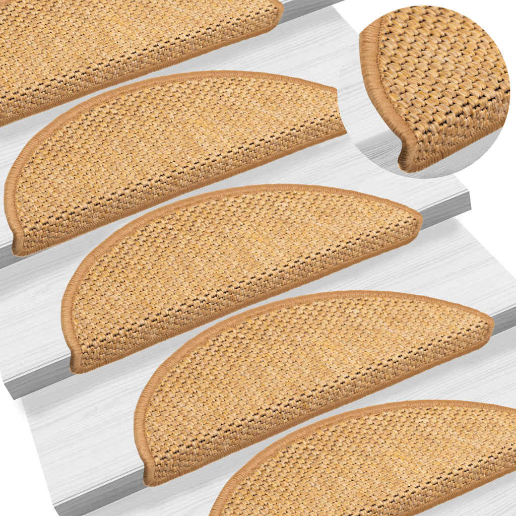 Treppenmatten Selbstklebend Sisal-Look 15 Stk. 56x17x3 cm Sisal