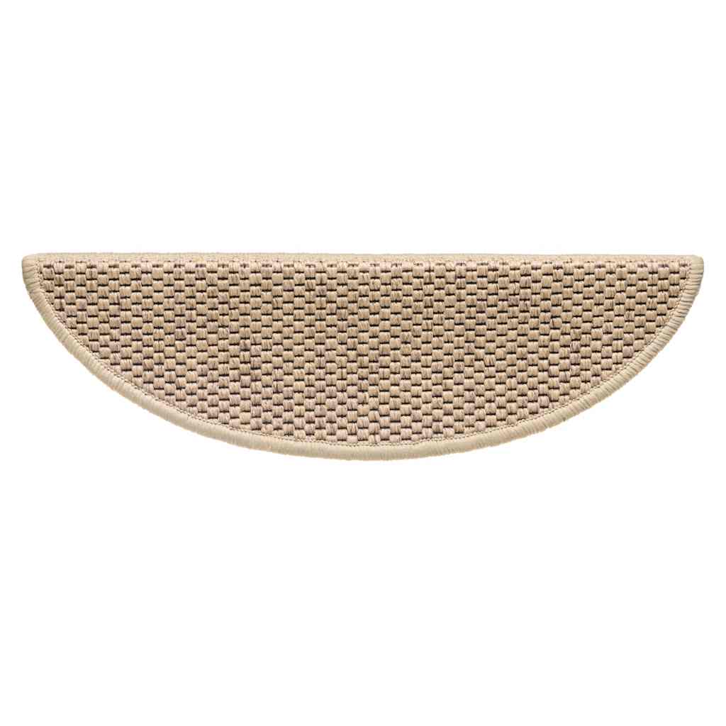 Treppenmatten Selbstklebend Sisal-Optik 15 Stk. 56x17x3 cm Sand