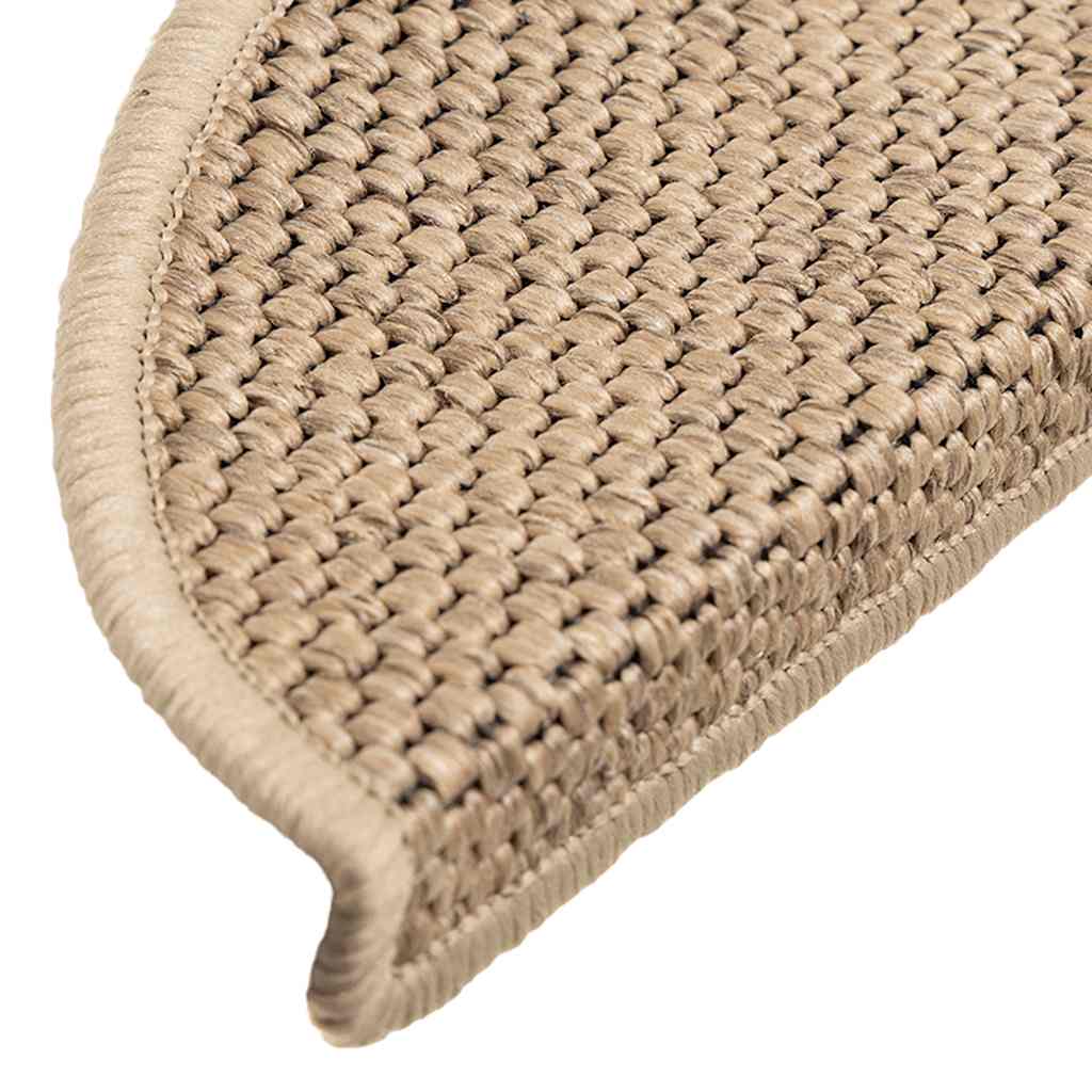 Treppenmatten Selbstklebend Sisal-Optik 15 Stk. 56x17x3 cm Sand