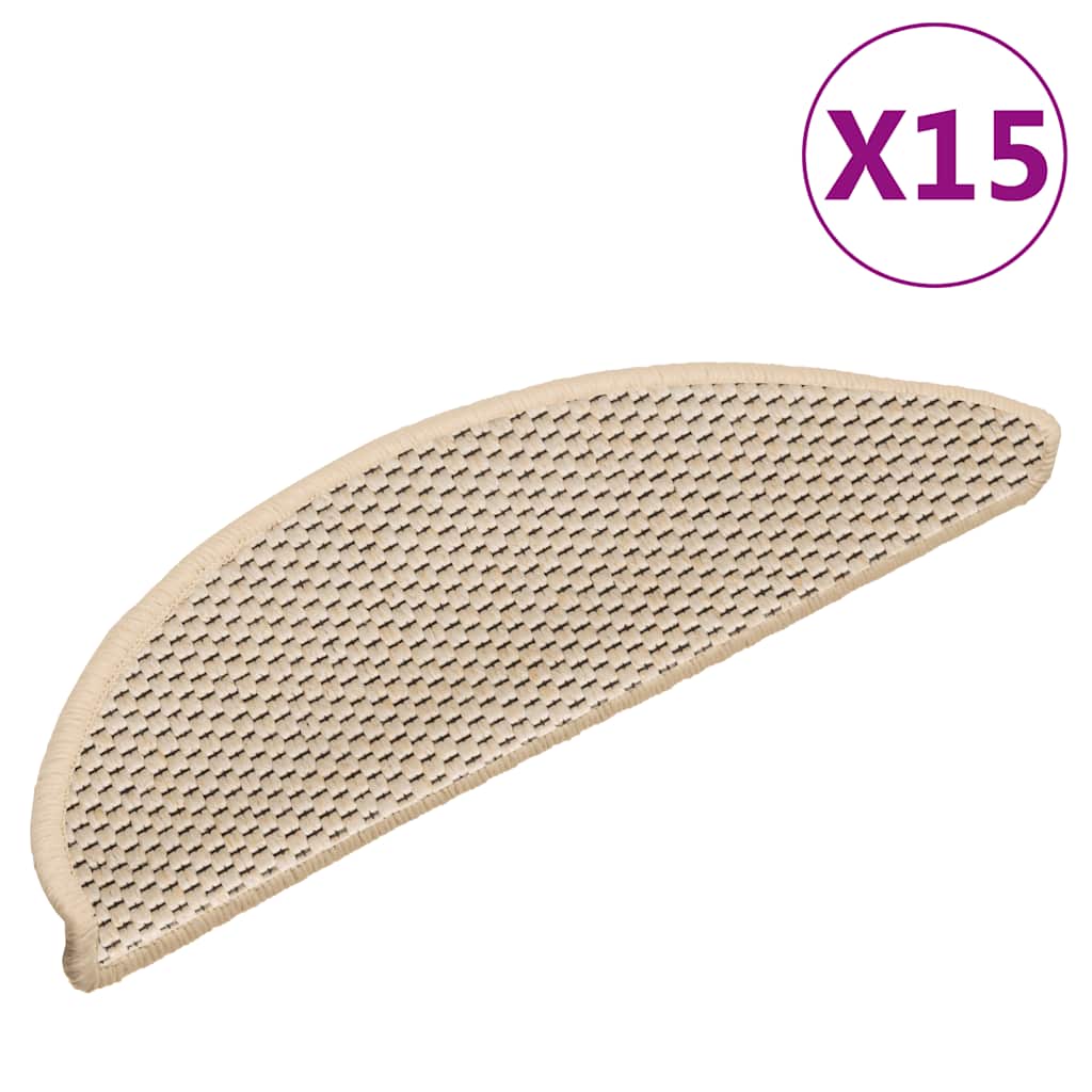Treppenmatten Selbstklebend Sisal-Look 15 Stk. 56x17x3 Berber