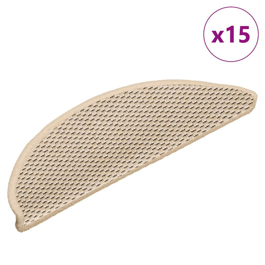 Treppenmatten Selbstklebend Sisal-Look 15 Stk. 56x17x3 Berber