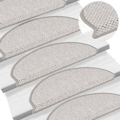 Treppenmatten Selbstklebend Sisal-Look 15 Stk. 65x21x4 Platina