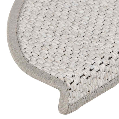 Treppenmatten Selbstklebend Sisal-Look 15 Stk. 65x21x4 Platina