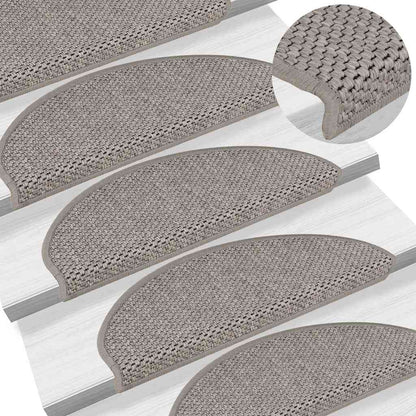 Treppenmatten Selbstklebend Sisal-Look 15 Stk. 65x21x4 Silbern