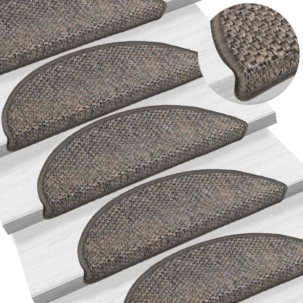 Treppenmatten Selbstklebend Sisal 15 Stk. 65x21x4 cm Anthrazit