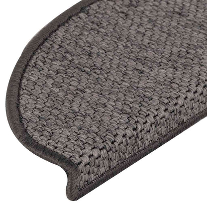Treppenmatten Selbstklebend Sisal 15 Stk. 65x21x4 cm Anthrazit