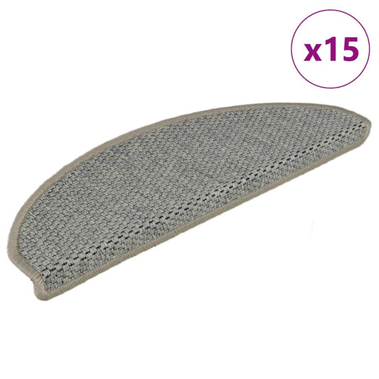 Treppenmatten Selbstklebend Sisal-Look 15 Stk 65x21x4 Hellbeige