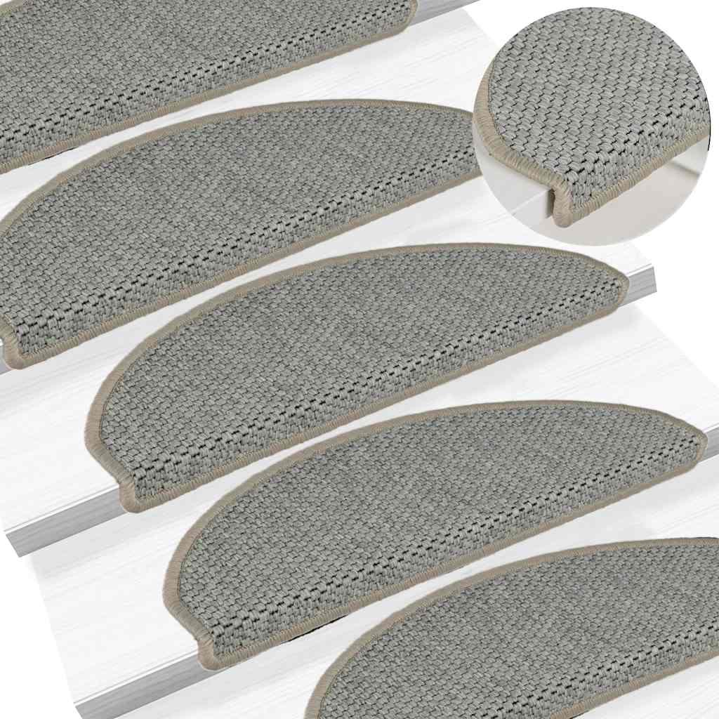 Treppenmatten Selbstklebend Sisal-Look 15 Stk 65x21x4 Hellbeige