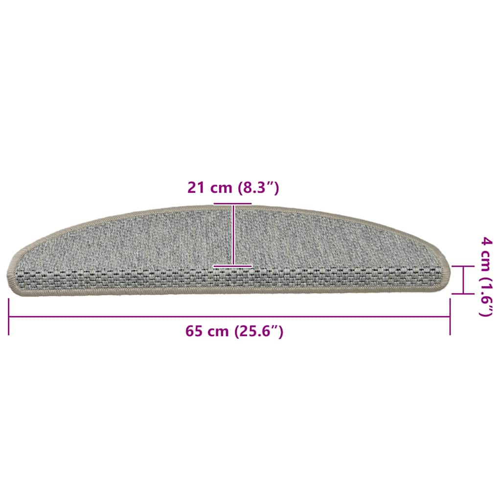 Treppenmatten Selbstklebend Sisal-Look 15 Stk 65x21x4 Hellbeige