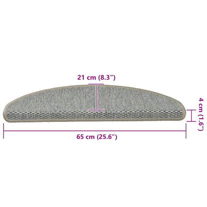 Treppenmatten Selbstklebend Sisal-Look 15 Stk 65x21x4 Hellbeige