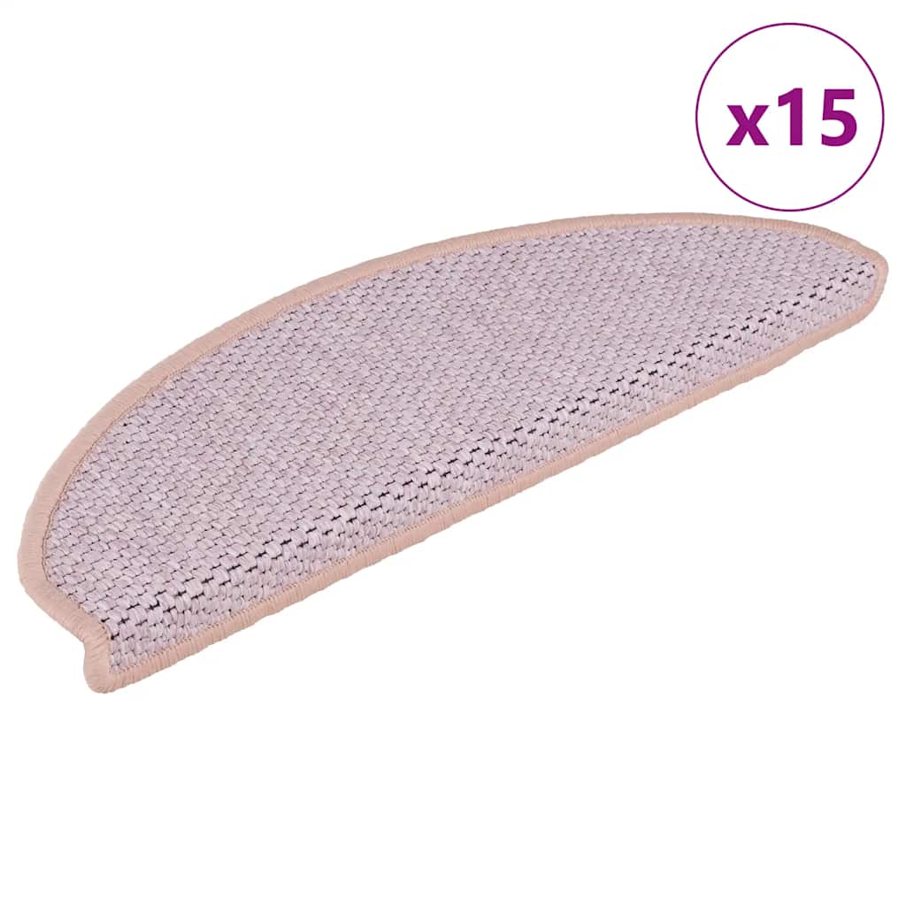 Treppenmatten Selbstklebend Sisal-Optik 15 Stk. 65x21x4 cm Rosa