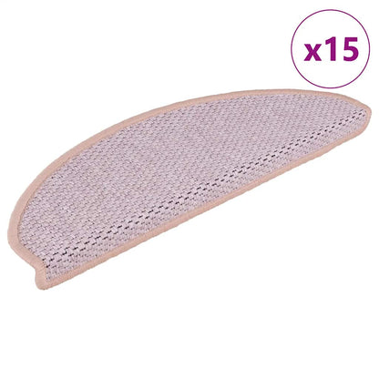 Treppenmatten Selbstklebend Sisal-Optik 15 Stk. 65x21x4 cm Rosa