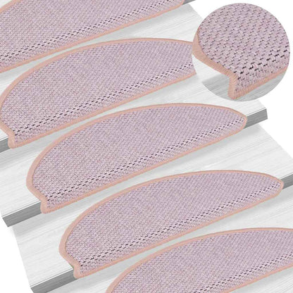 Treppenmatten Selbstklebend Sisal-Optik 15 Stk. 65x21x4 cm Rosa