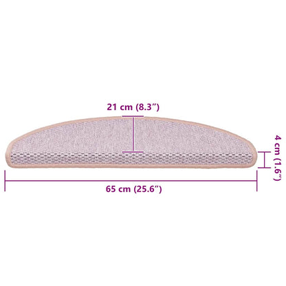 Treppenmatten Selbstklebend Sisal-Optik 15 Stk. 65x21x4 cm Rosa