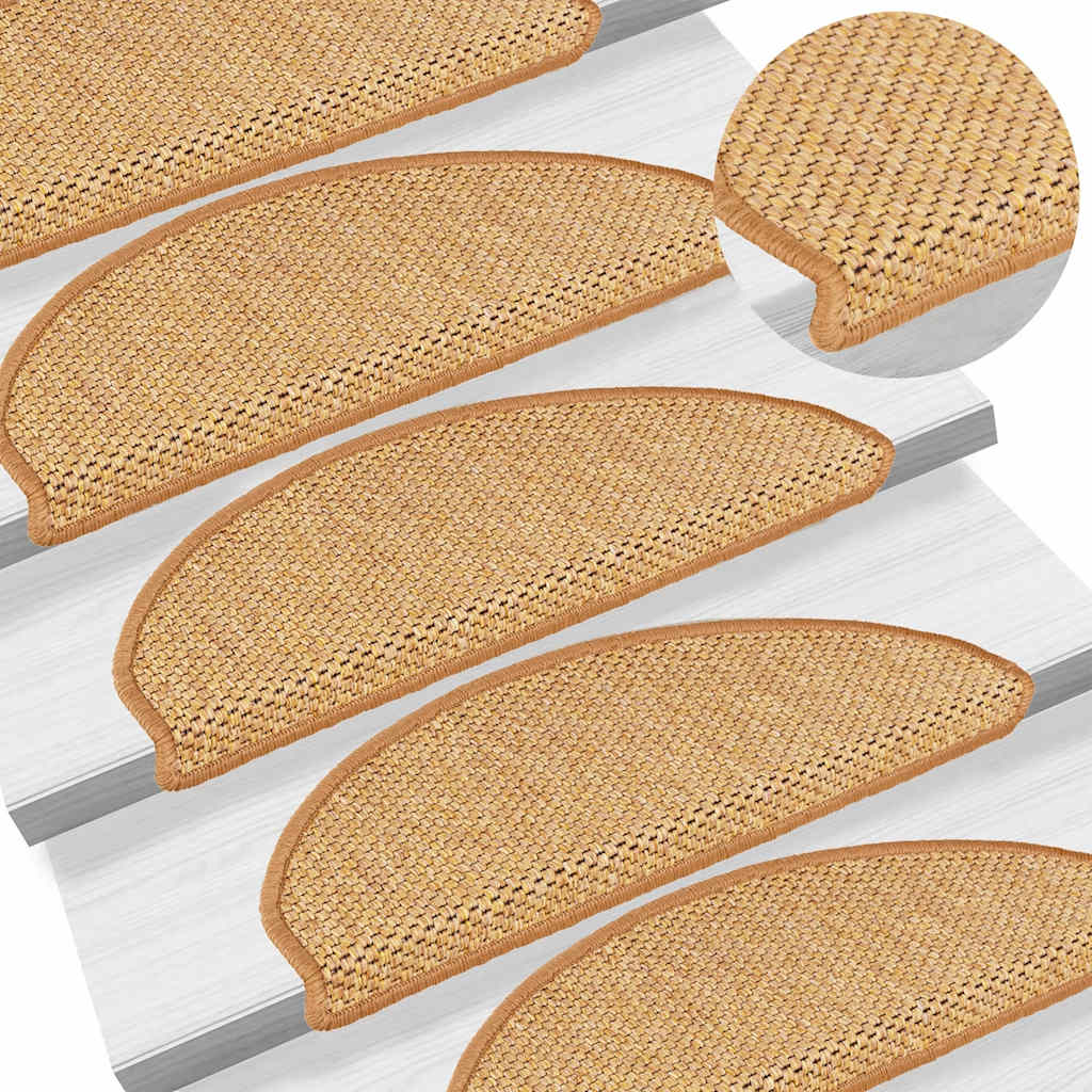 Treppenmatten Selbstklebend Sisal-Look 15 Stk. 65x21x4 Sisal