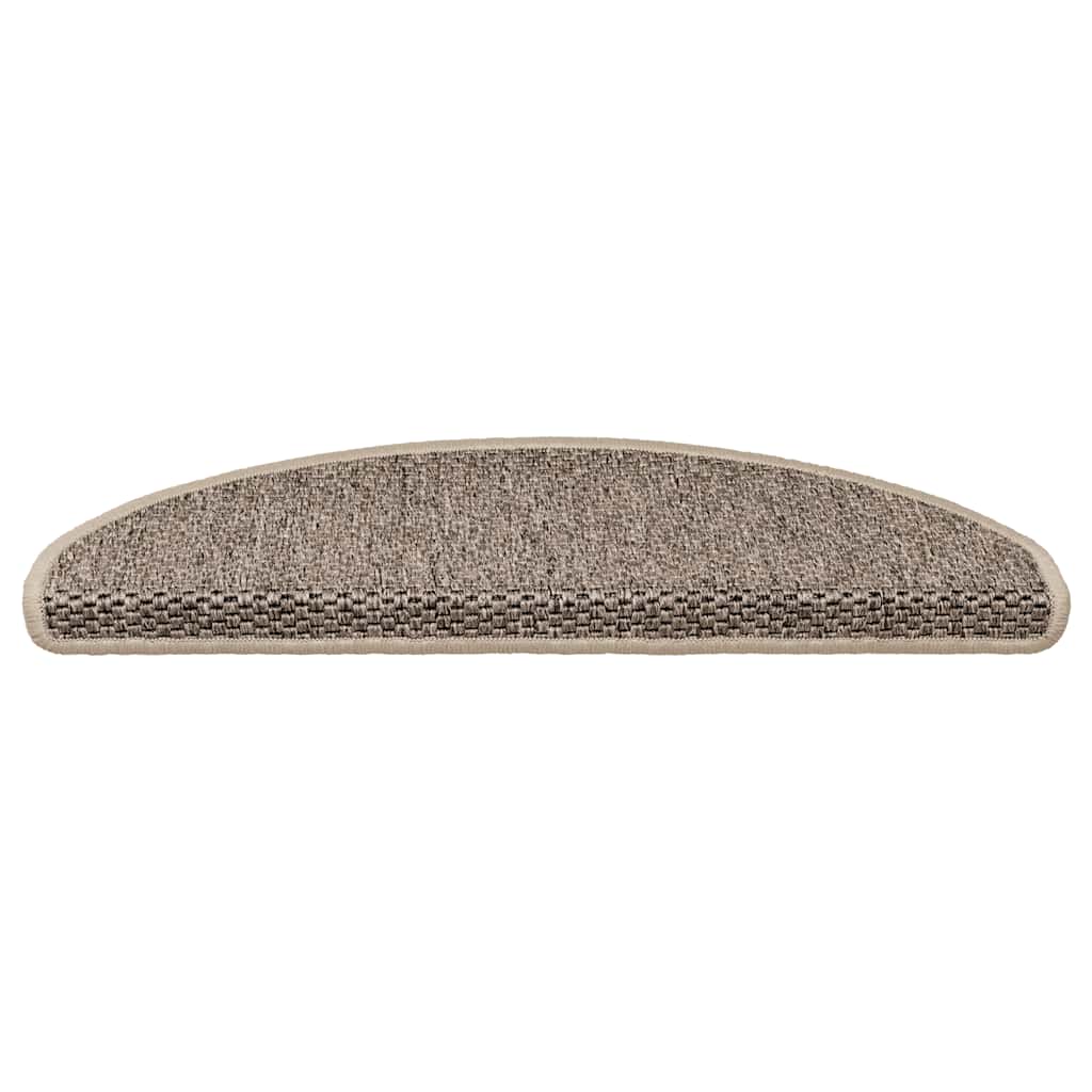 Treppenmatten Selbstklebend Sisal 15 Stk. 65x21x4cm Dunkelbeige