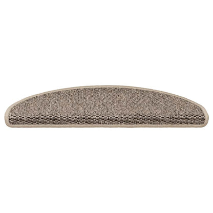 Treppenmatten Selbstklebend Sisal 15 Stk. 65x21x4cm Dunkelbeige